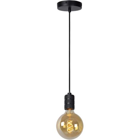 Lampada a sospensione moderna nera Jova E27 60W Lucide