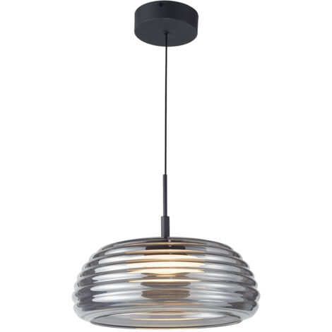 Lampada a sospensione moderna nera vetro fumé LED 20W Italux