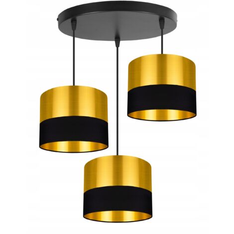 LAMPADA A SOSPENSIONE MODERNA, PARALUME DORATO, LED