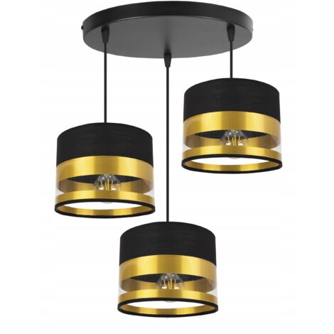 LAMPADA A SOSPENSIONE MODERNA, PARALUME DORATO, LED