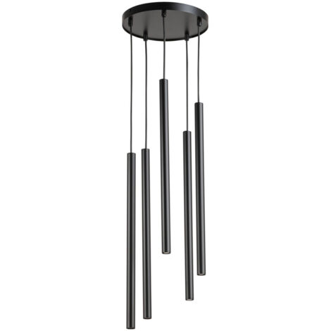 Lampada a sospensione moderna Sopel 5 luci nera G9 Sigma