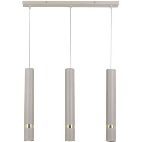 Lampada a sospensione moderna, striscia tubolare in cashmere con elementi dorati, 3xGU10 10W, JOKER Milagro