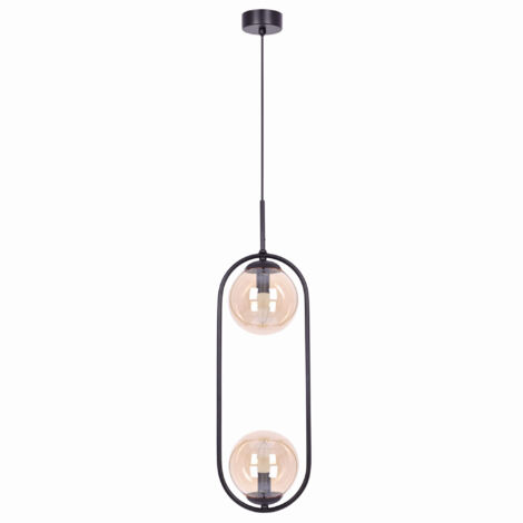 Lampada a sospensione moderna vetro ambra Kaja VENTA 2xE14