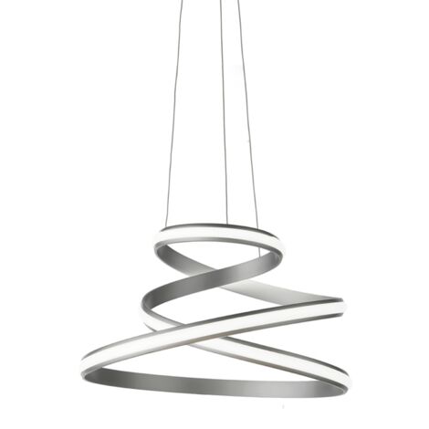 Lampada a sospensione moderna VUELTA a LED in metallo verniciato D57 cm ARGENTO