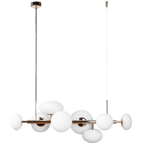 Lampada a sospensione molecolare vetro oro bianco OMI 8xG9