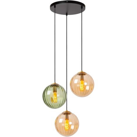 Lampada a sospensione MONSARAZ 3 luci vetro E27 Lucide