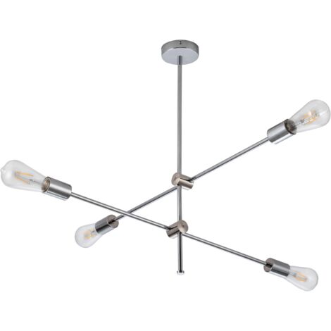 Lampada a sospensione MORA cromata 4xE27 Ø75cm Polux
