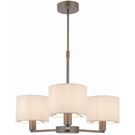 Lampada a sospensione multi braccio placcata in bronzo antico, tessuto in marmo