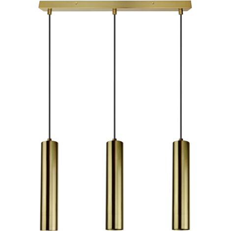 Lampada a sospensione Napoli oro 3xGU10 tubi Polux