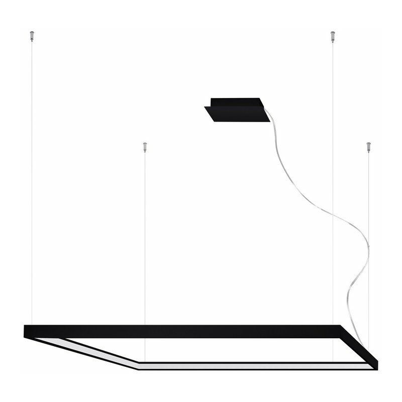 Image of Sollux - Lighting Nelya Plafoniera a sospensione quadrata a led integrata, nera, 4000K, 8096lm