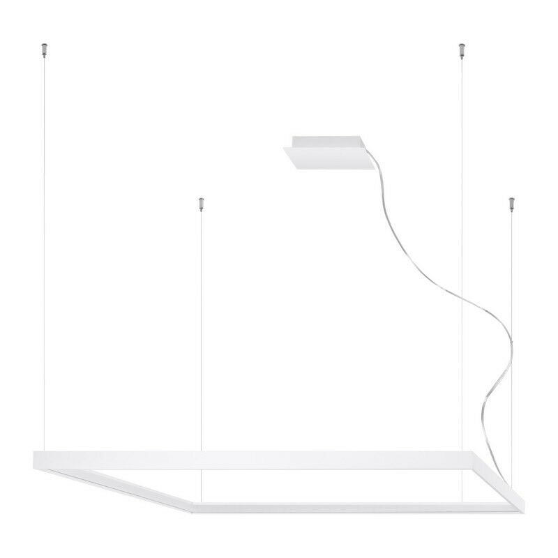 Image of Lighting Nelya Plafoniera a sospensione quadrata a led integrata, bianca, 4000K, 8096lm - Sollux