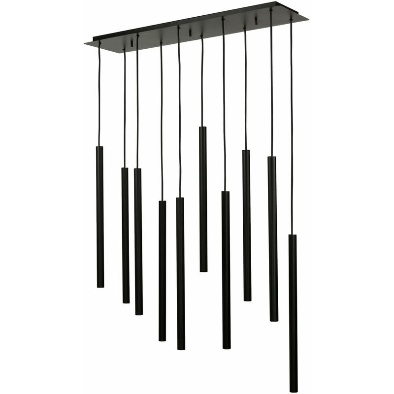 Image of Licht-erlebnisse - Lampada a sospensione per interni color nero a 10 punti luce Lampadario dal design moderno per soggiorno sala da pranzo cucina