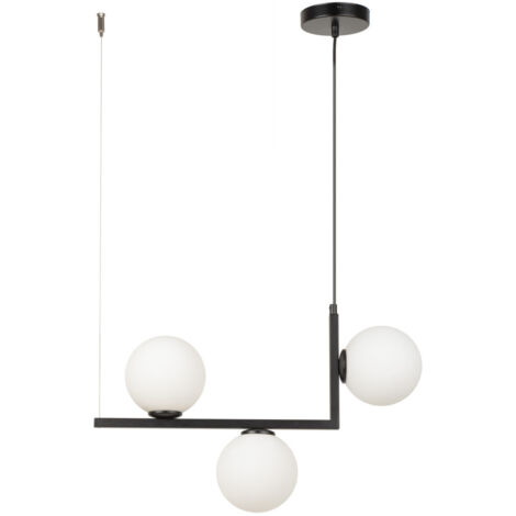 Lampada a sospensione nera 3 globi bianchi Andy G9 Sigma