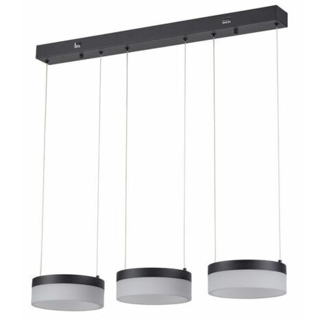 Lampada a sospensione nera 3 luci sfere acrilico LED 20W
