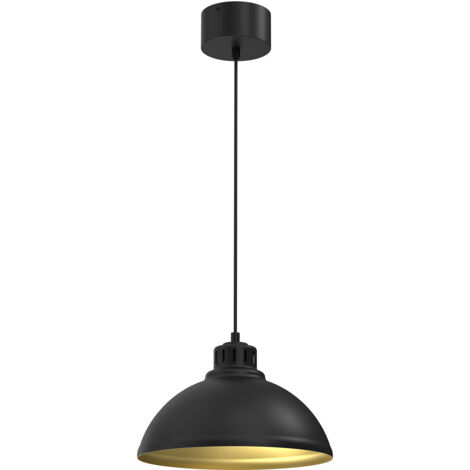 Lampada a sospensione nera Ø30 oro Sven 1xE27 Luminex