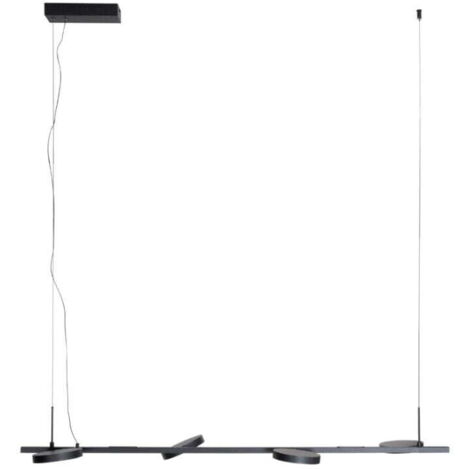 Lampada a sospensione nera 4 anelli LED 32W Maxlight