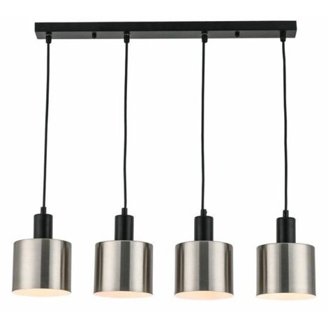 Lampada a sospensione nera 4 cilindri E27 Reality Nulla