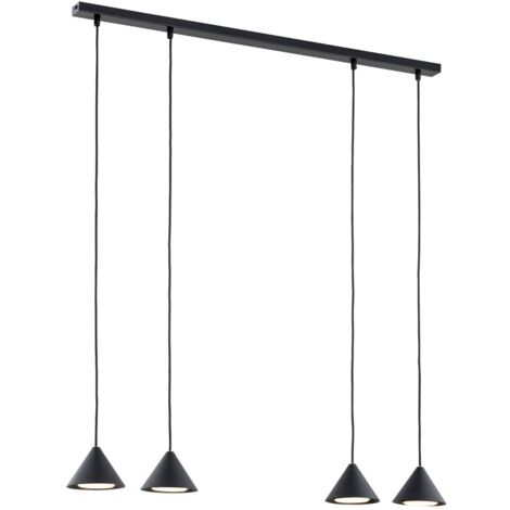 Lampada a sospensione nera 4 luci GX53 Emibig ELIT