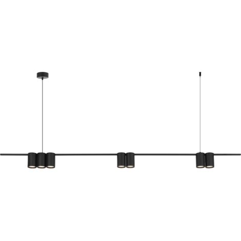 Lampada a sospensione nera a barra Genesis 7xGU10 Milagro