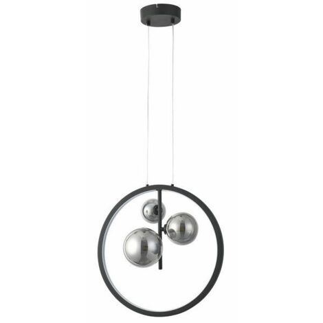 Lampada a sospensione nera ad anello Omaha Reality 20W