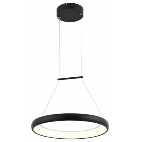 Lampada a sospensione nera anello Ø40 LED 24W Thea Reality