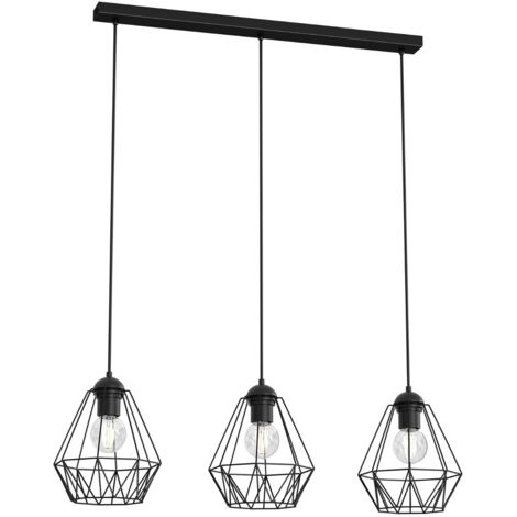 Lampada a sospensione nera Bergen Luminex 3 luci E27