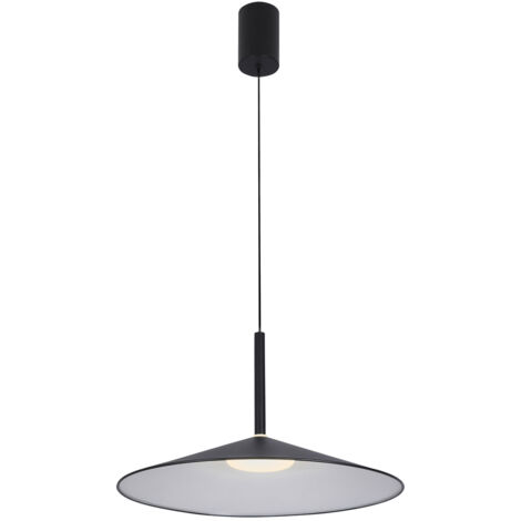 Lampada a sospensione nera cono piatto LED 9W Sardena