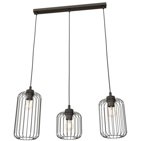 Lampada a sospensione nera industriale 3xE27 Vander