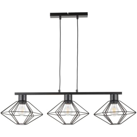 Lampada a sospensione nera industriale 3xE27 Vario Sigma