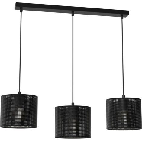 Lampada a sospensione nera Loft Shade 3 luci E27 Luminex