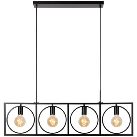 Lampada a sospensione nera loft SUUS 107cm 4xE27 Lucide