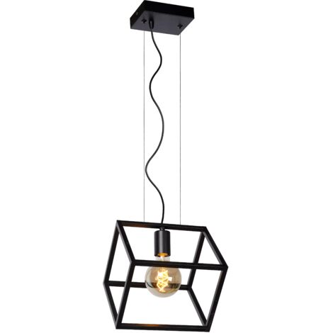 Lampada a sospensione nera minimal Lucide Fabian E27 40W
