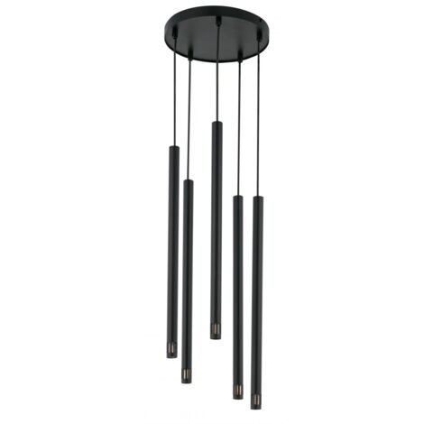 Lampada a sospensione nera moderna Sopel Laser 5xG9
