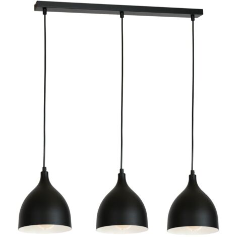 Lampada a sospensione nera Noak Classic 3 luci E27 Luminex