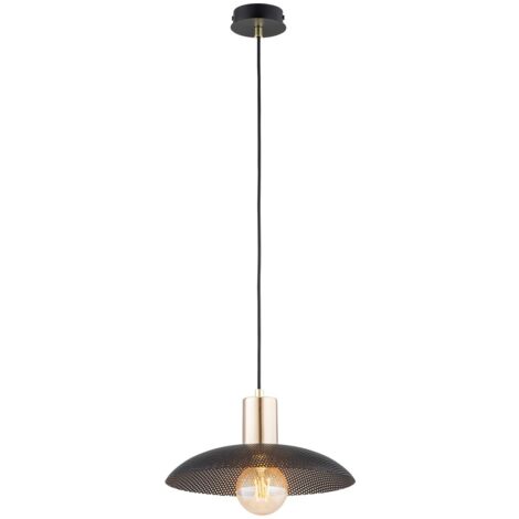 Lampada a sospensione nera oro in metallo Spirit E27 Emibig