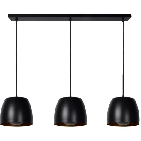 Lampada a sospensione nera/oro Nolan 3xE27 40W Lucide