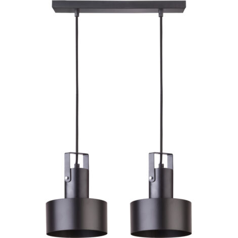 Lampada a sospensione nera Rif Plus 2xE27 15W Sigma