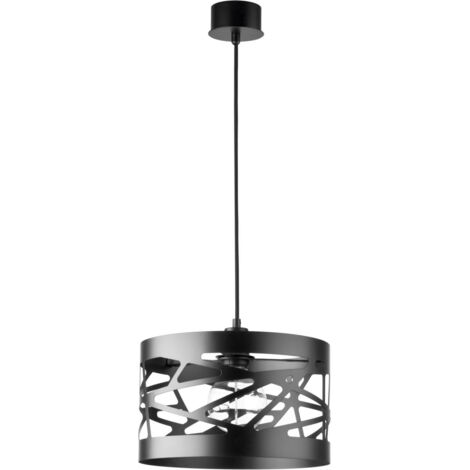 Lampada a sospensione nera rotonda 30cm E27 Sigma Frez
