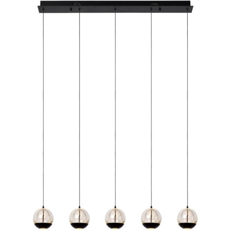 Lampada a sospensione nera sfere vetro bolle Sentubal LED Lucide