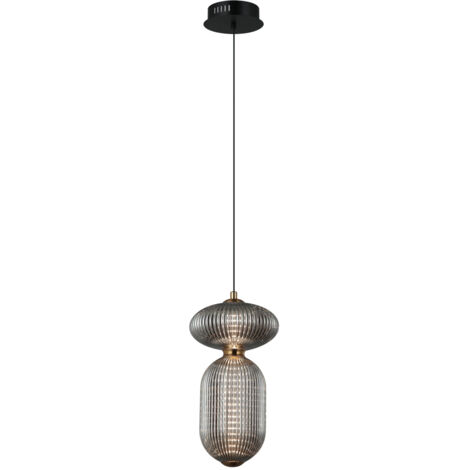 Lampada a sospensione NICO nero vetro fumé LED 11W Italux