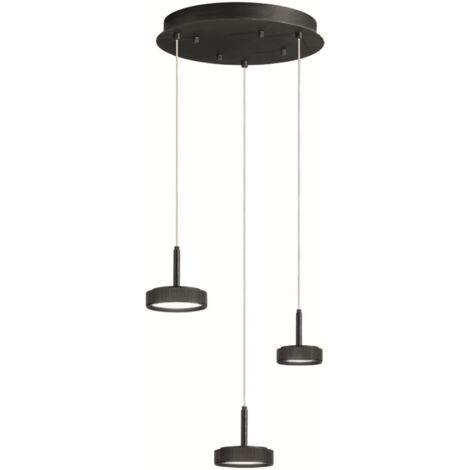 Lampada a sospensione NINA in metallo verniciato 45 cm Nero 3 Luci Led