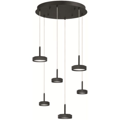 Lampada a sospensione NINA in metallo verniciato 45 cm Nero 6 Luci Led
