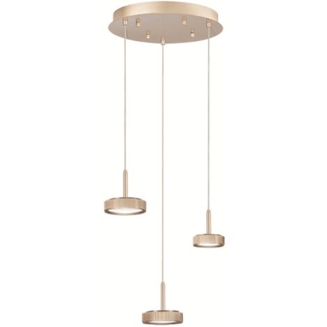 Lampada a sospensione NINA in metallo verniciato 45 cm Oro 3 Luci Led