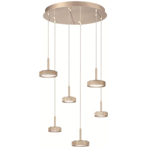 Lampada a sospensione NINA in metallo verniciato 45 cm Oro 6 Luci Led