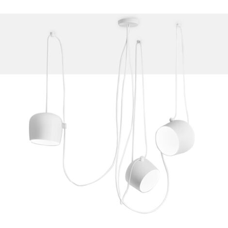 Lampada a sospensione con paralume a sfera dal design moderno rotondo Ø40cm  Lampadario bianco per salotto