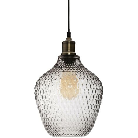 Lampada a sospensione omaha in vetro fumé d22cm - Atmosphera créateur d'intérieur