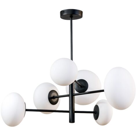 Lampada a sospensione OMI vetro nero/bianco 6xG9 Zuma Line