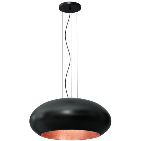 Lampada a sospensione ovale 70cm nero/rame E27 Compo
