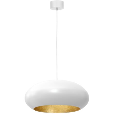 Lampada a sospensione ovale bianca oro Ø50 E27 Luminex