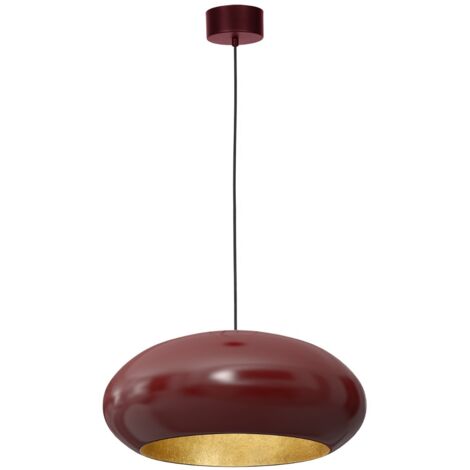 Lampada a sospensione ovale borgogna oro Ø50 E27 Luminex